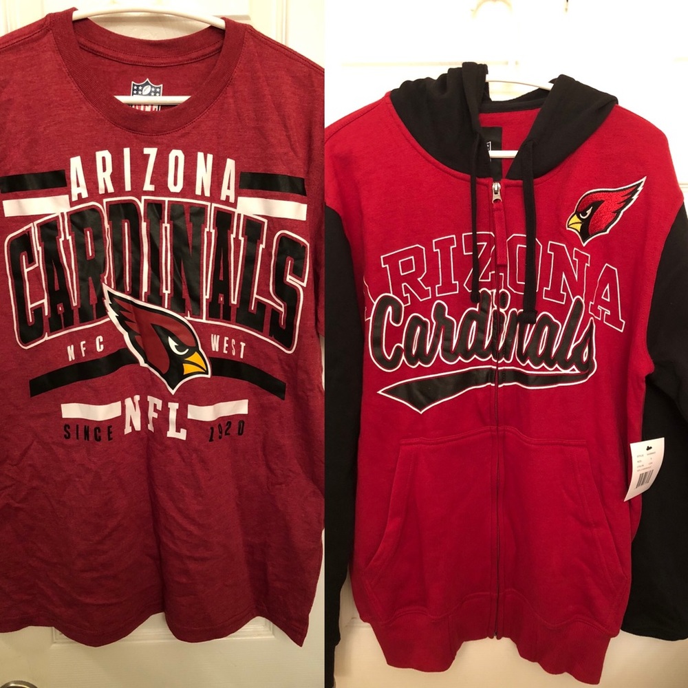 Arizona cardinals zip up hoodie and T-shirt